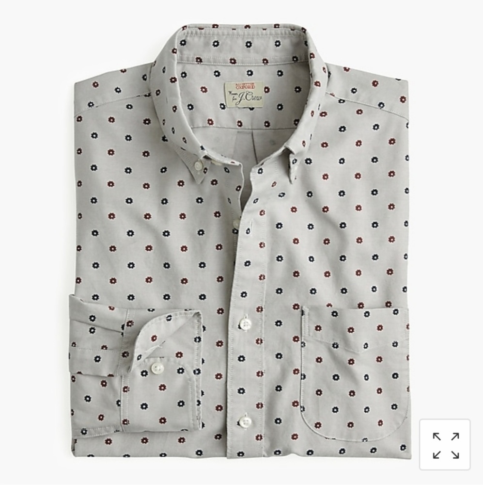Brand New J. Crew Cotton Daisy Print Oxford Tall